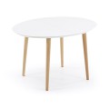 Table ovale extensible Oqui en MDF laqué blanc 