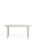 Table ovale Erice en aluminium et verre trempé écru 180 x 90 cm