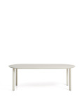 Table ovale Erice en aluminium et verre trempé écru 230 x 100 cm