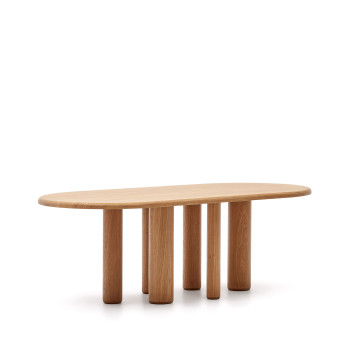 Table ovale Mailen en frêne avec finition