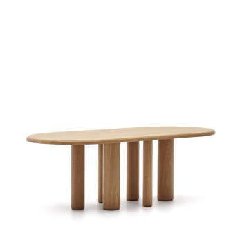 Table ovale Mailen en frêne avec finition