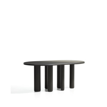 Table ovale Mailen en frêne finition foncée Ø 180 x 105 cm
