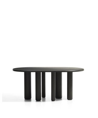 Table ovale Mailen en frêne finition foncée Ø 180 x 105 cm