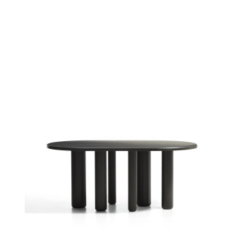 Table ovale Mailen en frêne finition foncée Ø 180 x 105 cm
