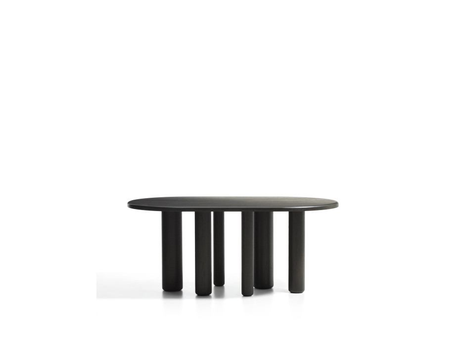 Table ovale Mailen en frêne finition foncée Ø 180 x 105 cm