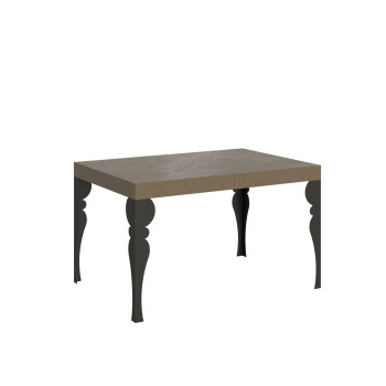 Table Paxon pieds anthracite D.80 - Table extensible 140/224x80cm Paxon frêne blanc pieds anthracite