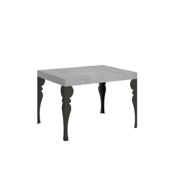 Table Paxon pieds anthracite D.90 - Table extensible 110/194x70 cm Paxon frêne blanc pieds anthracite
