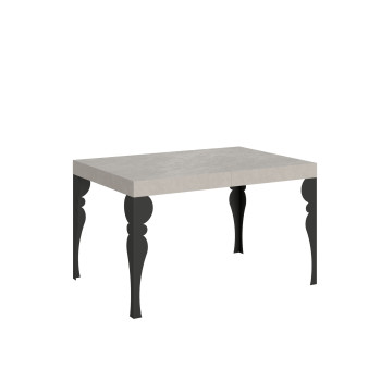 Table Paxon pieds anthracite D.90 - Table extensible 120/224x90 cm Paxon frêne blanc pieds anthracite