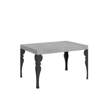 Table Paxon pieds anthracite D.90 - Table extensible 120/380x90 cm Paxon frêne blanc pieds anthracite