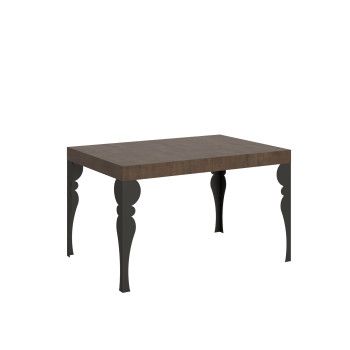 Table Paxon pieds anthracite D.90 - Table extensible 130/234x90 cm Paxon frêne blanc pieds anthracite