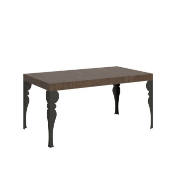 Table Paxon pieds anthracite D.90 - Table extensible 160/264x90 cm Paxon frêne blanc pieds anthracite