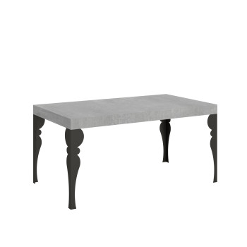 Table Paxon pieds anthracite D.90 - Table extensible 160/264x90 cm Paxon frêne blanc pieds anthracite