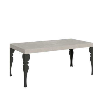 Table Paxon pieds anthracite D.90 - Table extensible 180/284x90 cm Paxon frêne blanc pieds anthracite