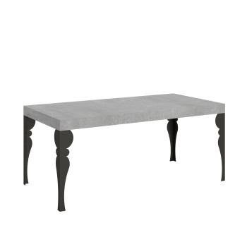 Table Paxon pieds anthracite D.90 - Table extensible 180/284x90 cm Paxon frêne blanc pieds anthracite