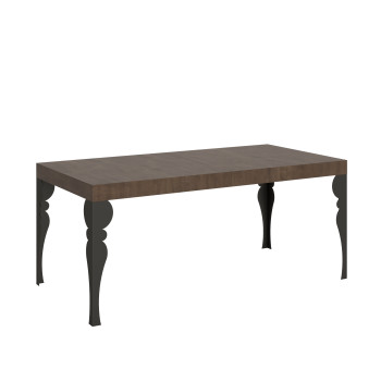 Table Paxon pieds anthracite D.90 - Table extensible 180/440x90 cm Paxon frêne blanc pieds anthracite