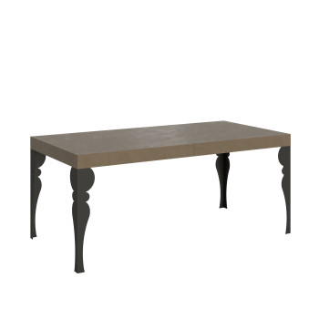 Table Paxon pieds anthracite D.90 - Table extensible 200/460x90 cm Paxon frêne blanc pieds anthracite