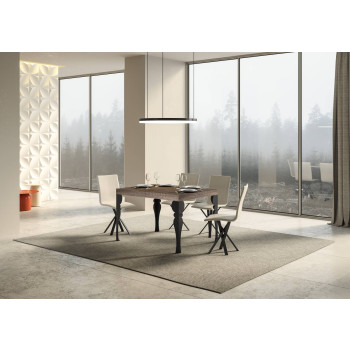 Table Paxon Premium pieds anthracite D.90 - Table extensible 120/224x90 cm Paxon Premium frêne blanc pieds anthracite