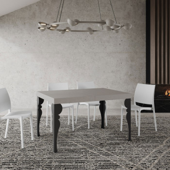 Table Paxon Premium pieds anthracite D.90 - Table extensible 120/224x90 cm Paxon Premium frêne blanc pieds anthracite