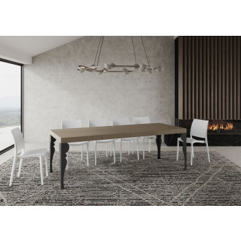 Table Paxon Premium pieds anthracite D.90 - Table extensible 120/224x90 cm Paxon Premium frêne blanc pieds anthracite