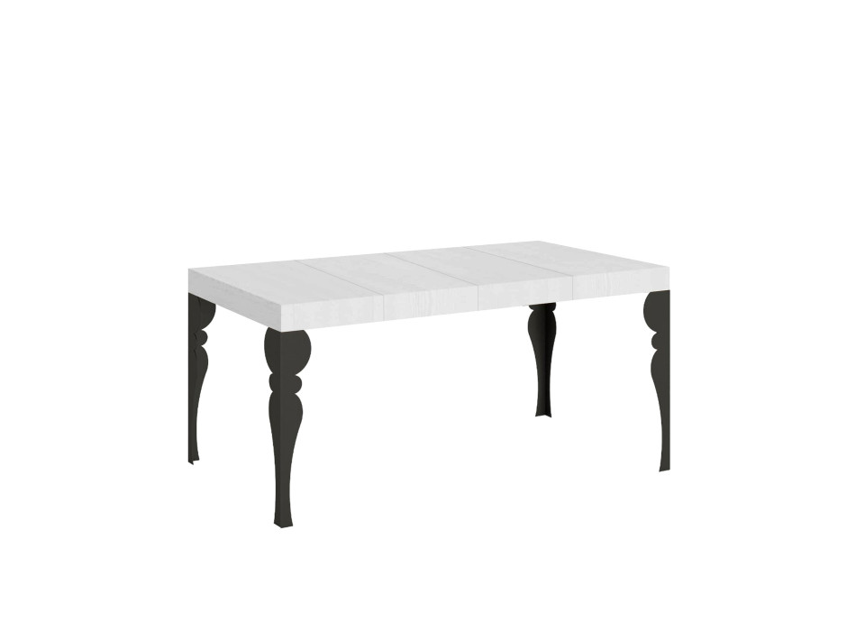 Table Paxon Premium pieds anthracite D.90 - Table extensible 120/224x90 cm Paxon Premium frêne blanc pieds anthracite