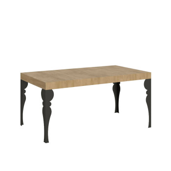 Table Paxon Premium pieds anthracite D.90 - Table extensible 130/390x90 cm Paxon Premium frêne blanc pieds anthracite