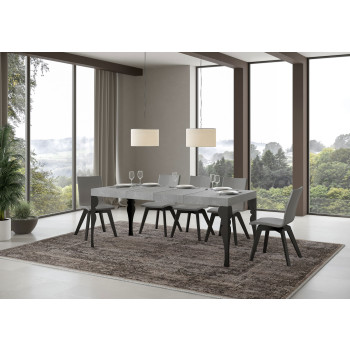Table Paxon Premium pieds anthracite D.90 - Table extensible 140/400x90 cm Paxon Premium frêne blanc pieds anthracite
