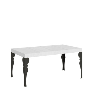 Table Paxon Premium pieds anthracite D.90 - Table extensible 140/400x90 cm Paxon Premium frêne blanc pieds anthracite