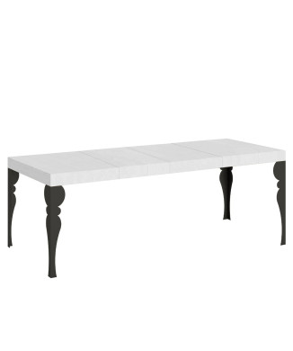 Table Paxon Premium pieds anthracite D.90 - Table extensible 200/304x90 cm Paxon Premium frêne blanc pieds anthracite