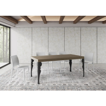 Table Paxon Premium pieds anthracite D.90 - Table extensible 200/460x90 cm Paxon Premium frêne blanc pieds anthracite