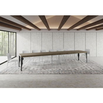 Table Paxon Premium pieds anthracite D.90 - Table extensible 200/460x90 cm Paxon Premium frêne blanc pieds anthracite