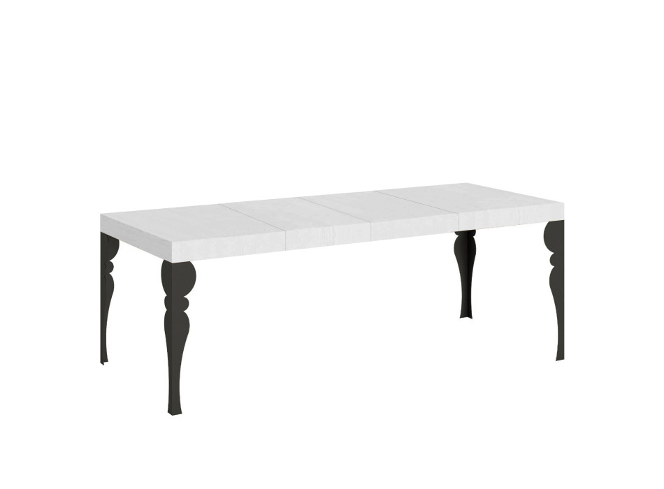 Table Paxon Premium pieds anthracite D.90 - Table extensible 200/460x90 cm Paxon Premium frêne blanc pieds anthracite