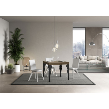 Table Paxon Premium pieds anthracite D.90 - Table extensible 90/246x90 cm Paxon Premium frêne blanc pieds anthracite