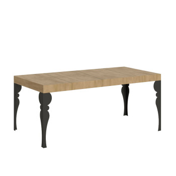 Table Paxon Premium pieds anthracite D.90 - Table extensible 90/246x90 cm Paxon Premium frêne blanc pieds anthracite