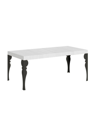 Table Paxon Premium pieds anthracite D.90 - Table extensible 90/246x90 cm Paxon Premium frêne blanc pieds anthracite