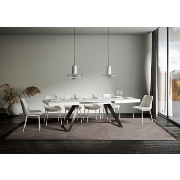 Table Proxy Anthracite - Table extensible 90x180/284 cm Proxy Frêne Blanc Structure Anthracite