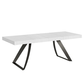 Table Proxy Premium Anthracite - Table extensible 90x160/264 cm Proxy Premium Frêne blanc Structure anthracite