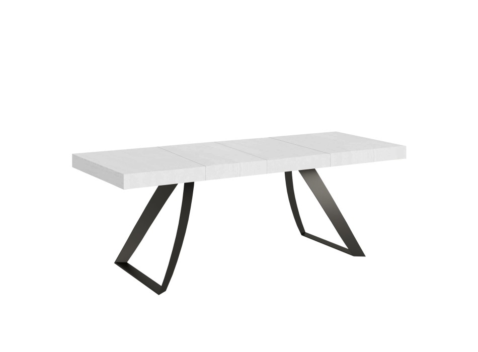 Table Proxy Premium Anthracite - Table extensible 90x160/264 cm Proxy Premium Frêne blanc Structure anthracite