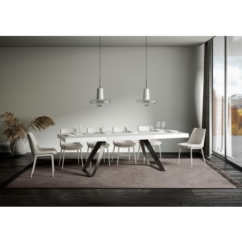 Table Proxy Premium Anthracite - Table extensible 90x180/284 cm Proxy Premium Frêne blanc Structure anthracite