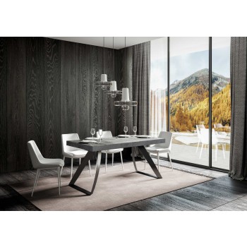 Table Proxy Premium Anthracite - Table extensible 90x180/284 cm Proxy Premium Frêne blanc Structure anthracite