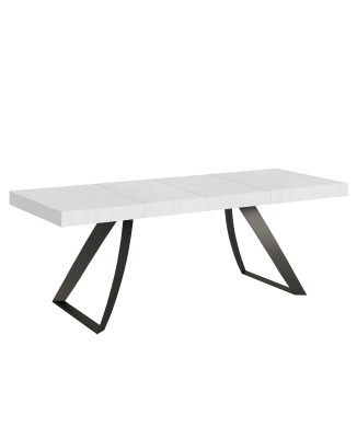 Table Proxy Premium Anthracite - Table extensible 90x180/284 cm Proxy Premium Frêne blanc Structure anthracite