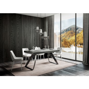 Table Proy Evolution Anthracite - Table extensible 90x160/420 cm Proxy Evolution Frêne Blanc Structure Anthracite