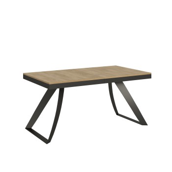 Table Proy Evolution Anthracite - Table extensible 90x160/420 cm Proxy Evolution Frêne Blanc Structure Anthracite