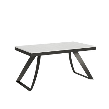 Table Proy Evolution Anthracite - Table extensible 90x160/420 cm Proxy Evolution Frêne Blanc Structure Anthracite