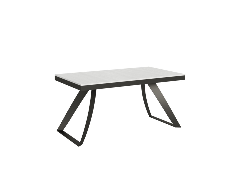 Table Proy Evolution Anthracite - Table extensible 90x160/420 cm Proxy Evolution Frêne Blanc Structure Anthracite