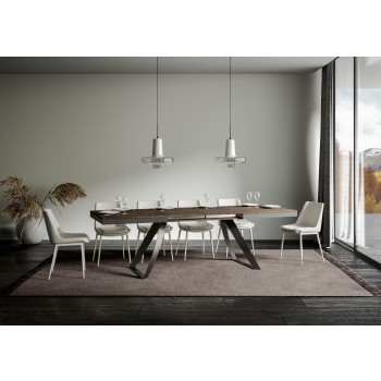 Table Proy Evolution Anthracite - Table extensible 90x180/284 cm Proxy Evolution Frêne Blanc Structure Anthracite