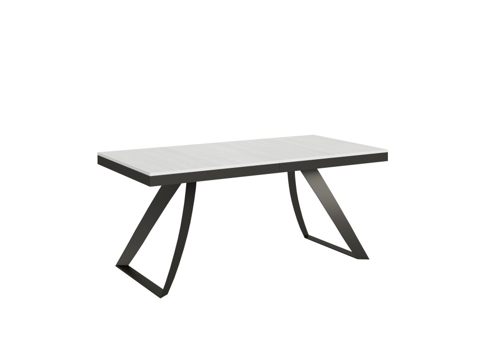 Table Proy Evolution Anthracite - Table extensible 90x180/284 cm Proxy Evolution Frêne Blanc Structure Anthracite