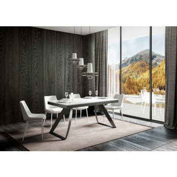 Table Proy Evolution Anthracite - Table extensible 90x180/440 cm Proxy Evolution Frêne Blanc Structure Anthracite