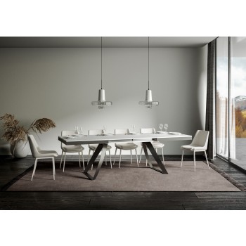 Table Proy Evolution Anthracite - Table extensible 90x180/440 cm Proxy Evolution Frêne Blanc Structure Anthracite