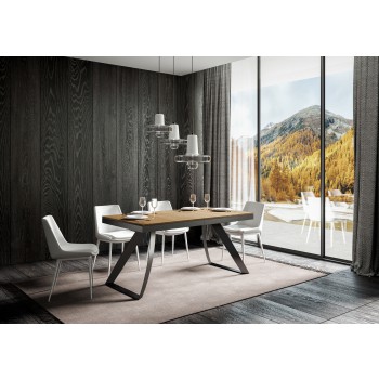 Table Proy Evolution Anthracite - Table extensible 90x180/440 cm Proxy Evolution Frêne Blanc Structure Anthracite