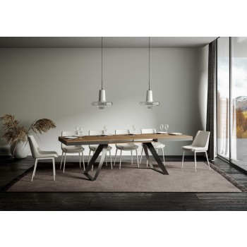 Table Proy Evolution Anthracite - Table extensible 90x180/440 cm Proxy Evolution Frêne Blanc Structure Anthracite